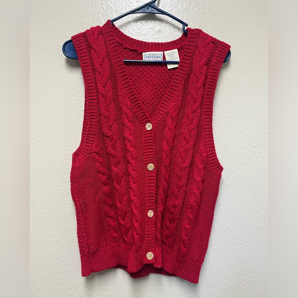 Arizona Jean Company Red V-Neck Sweater Vest